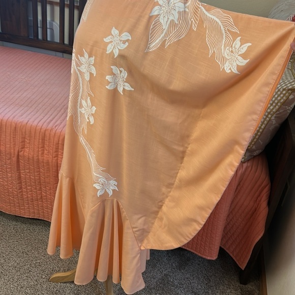 Hans Jütte Hawaiian Dress Floral Orange white Kaftan Womens One Size fits most - Picture 4 of 14